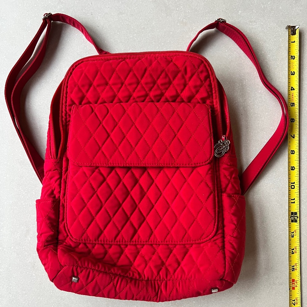 Like New Vera Bradley Red Quilted Backpack